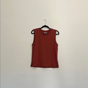 nwt madewell sleeveless cotton muscle tank, rusty terracotta color, size small